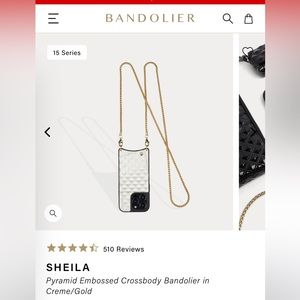 Bandolier Pyramid Embossed crossbody white/black. NWT, Fits iPhone 15!